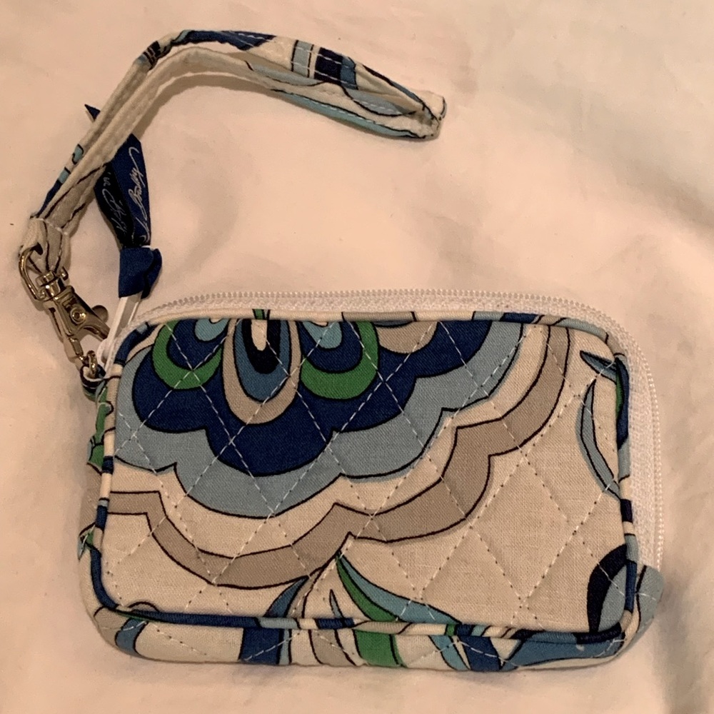 Vera Bradley Clip & Zip Mini Pouch *RETIRED* Mediterranean White